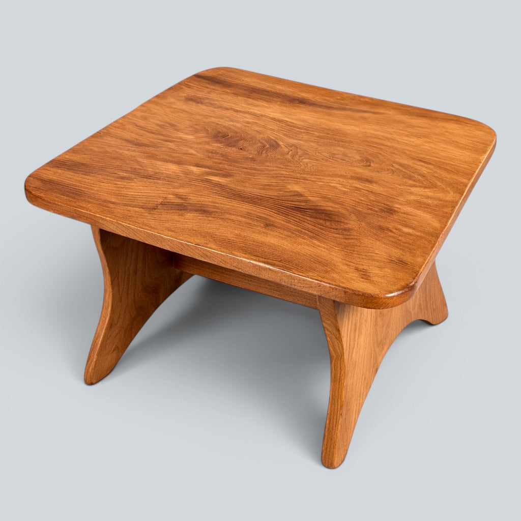 Arts & Crafts Solid Elm Coffee Table with Pegged Joinery