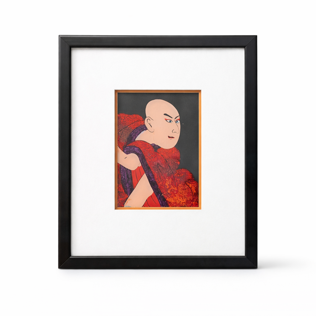 Vintage Japanese Gouache Painting with Glitter Elements by Niwa Heichiku, Framed