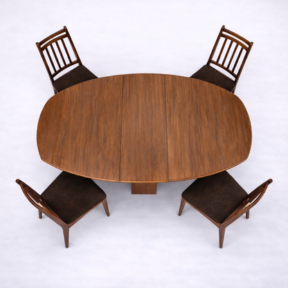 Mid-Century Teak Drop Leaf Dining Table & Chairs by Elliots of Newbury
