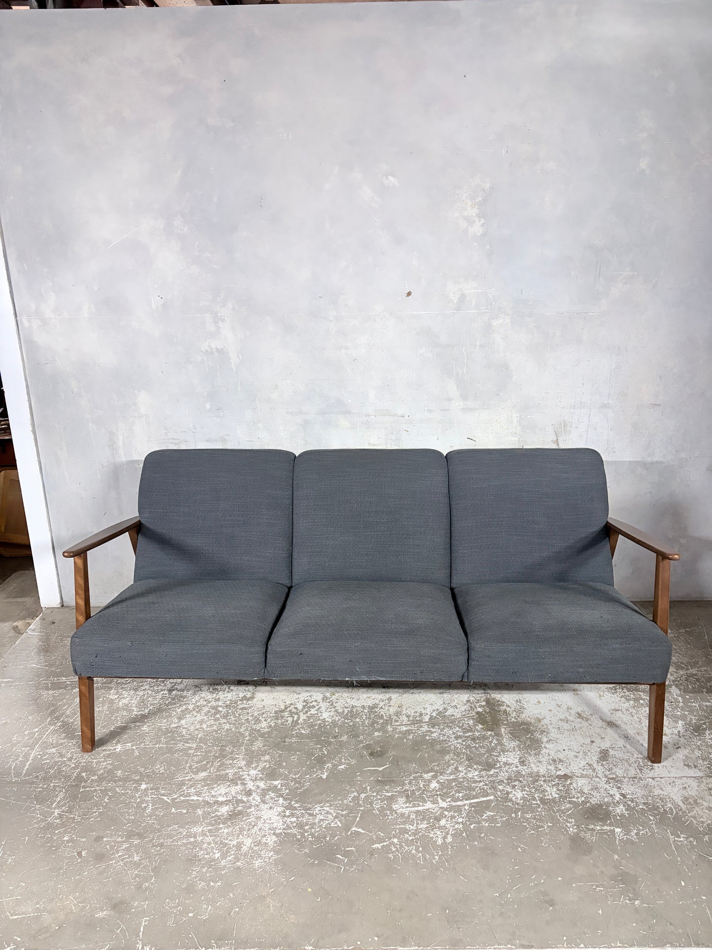Vintage 1990s IKEA Teak Three-Seater Sofa – Scandinavian Lounge Sofa