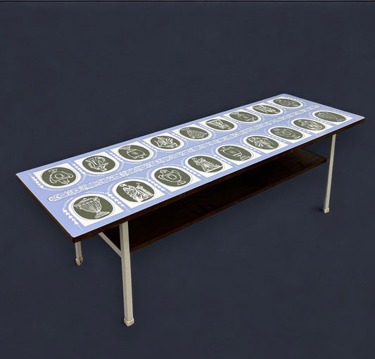 Mid Century Italian Renaissance Art Inspired Coffee Table