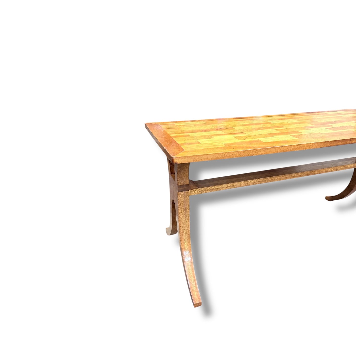 Handmade Solid Oak Coffee Table | Rustic Modern Wooden Living Room Table — view 4