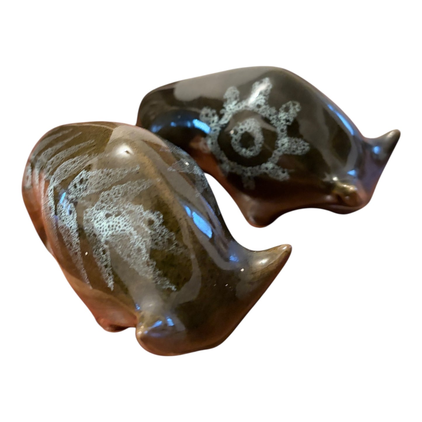 Elizabeth Skipworth Studio Pottery Bulls – Pair Vintage Lotus Pottery Animal Figures