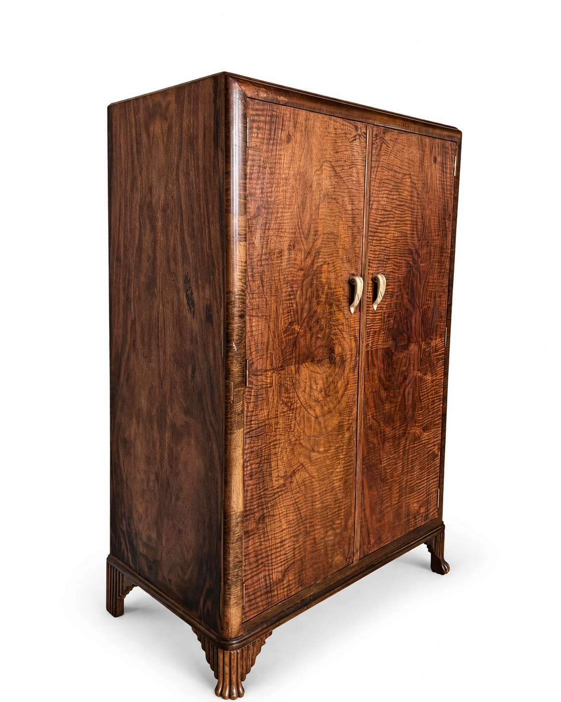 Art Deco Burr Walnut Compact Antique Wardrobe