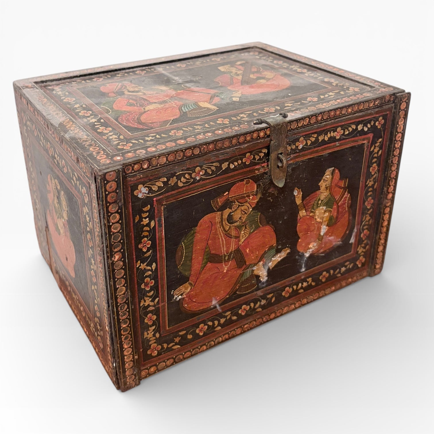 Antique 20th Century Mughal Painted Jewellery Box — view 4