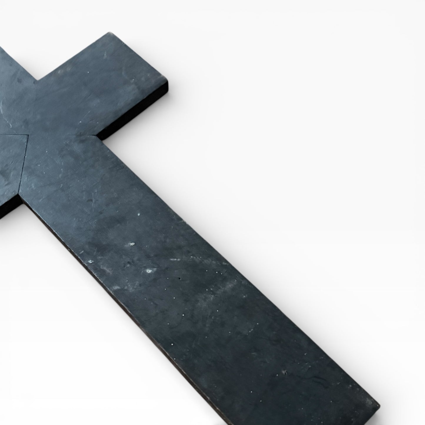 1970s Brass & Oak Crucifix | Vintage Religious Wall Cross