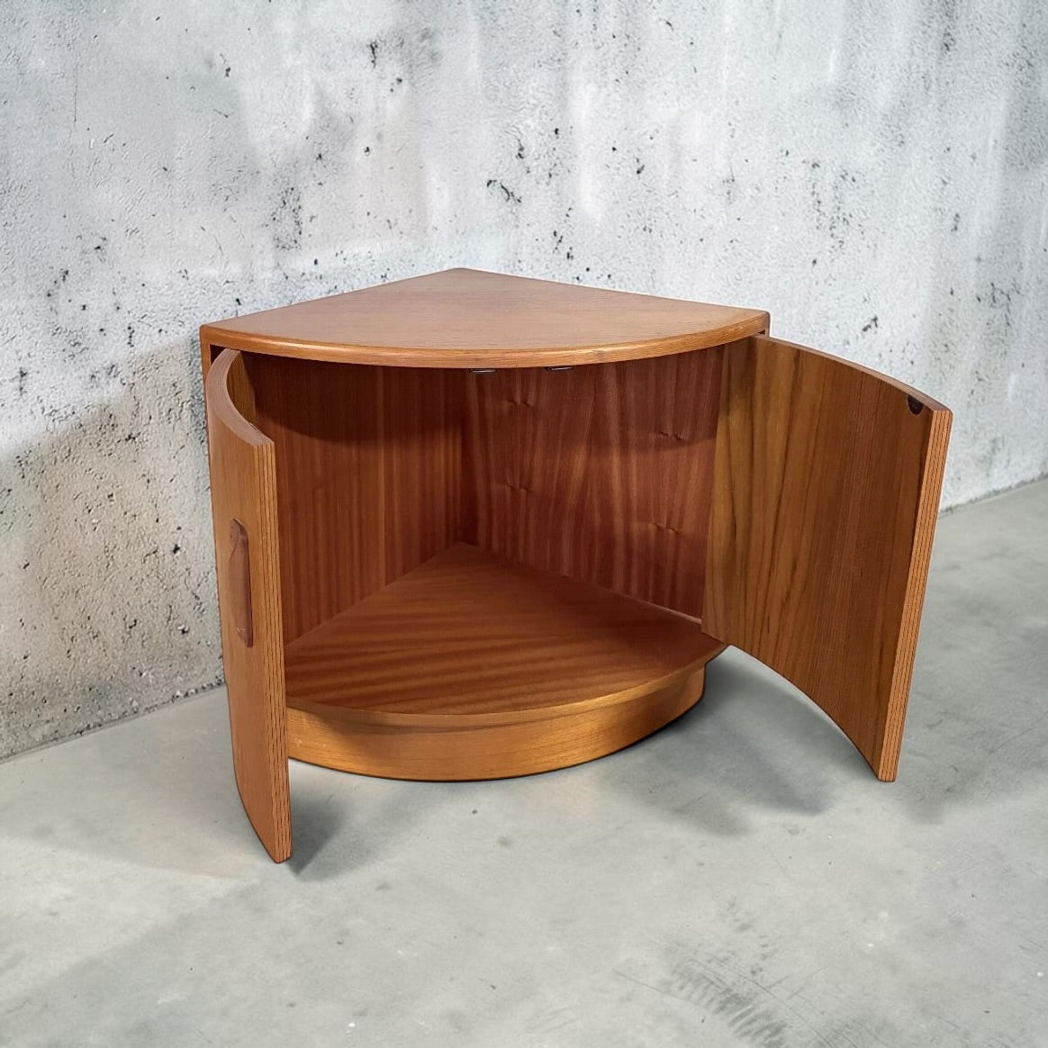 Mid Century G Plan Fresco Teak Curved Corner Cabinet