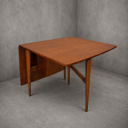Mid Century EON Elliotts of Newbury Teak Drop Leaf Dining Table | Gate Leg Extending Kitchen Table