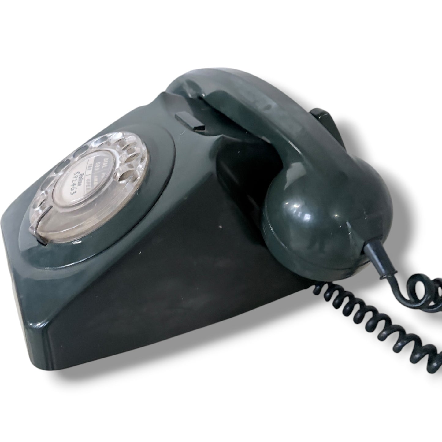 Vintage Rotary Telephone – Blue Bakelite Desk Phone | Mid Century Retro Prop