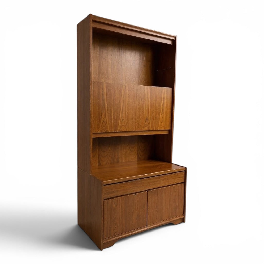 Mid Century William Lawrence Teak Drinks Cabinet Display Unit Bookcase Cocktail Bureau