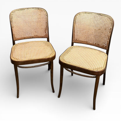 Vintage Thonet Model 811 “Prague” Café Chairs by Josef Hoffmann (Pair) — view 2