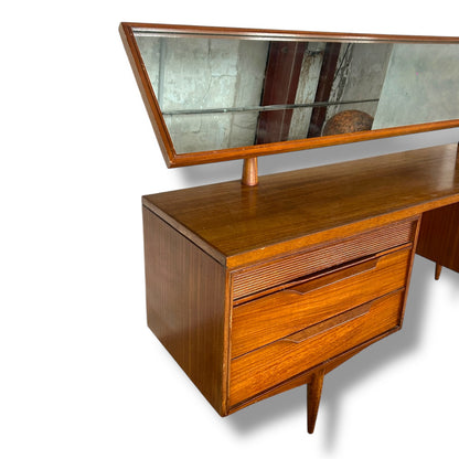 White & Newton Mid-Century Dressing Table with Mirror | Vintage Teak Vanity