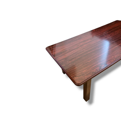 Retro Coffee Table – 1970s Rosewood Veneer Rectangular Living Room Centrepiece