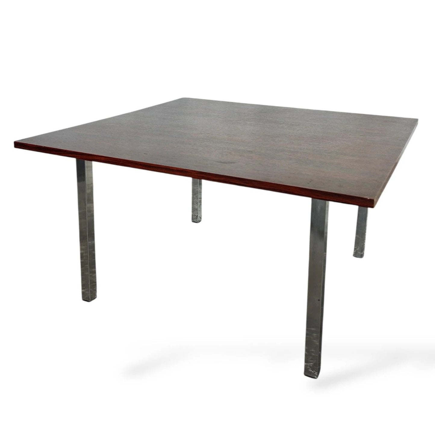 Vintage Coffee Table – Rosewood Top With Chrome Legs | Mid Century Square Low Table