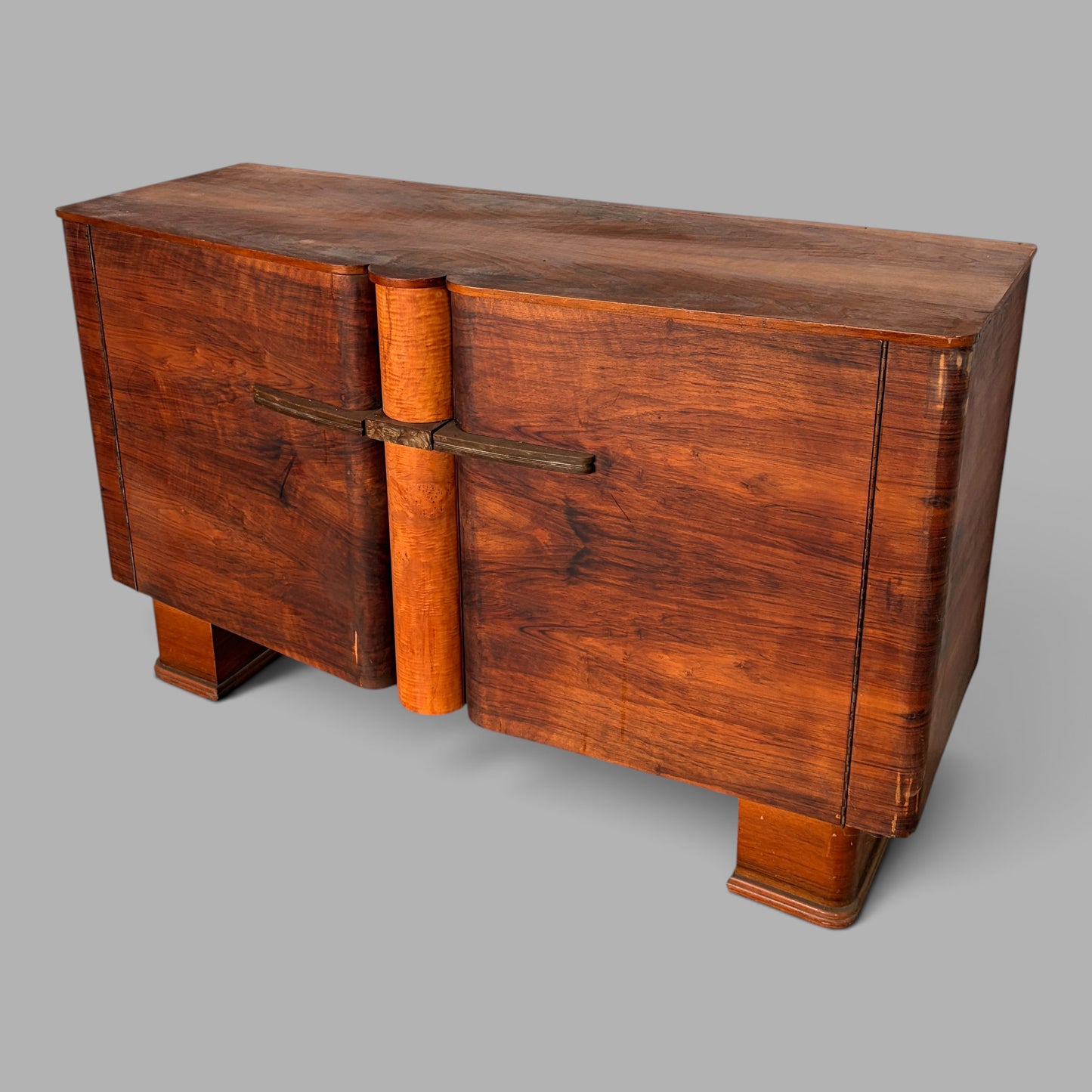 Art Deco Walnut Sideboard by Talent | Bakelite Handles | 1930s Vintage Cabinet