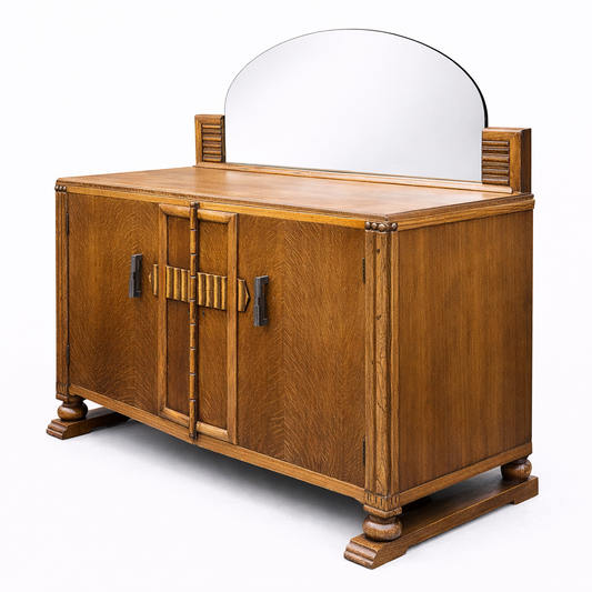 Arts & Crafts Oak Dresser Sideboard with Mirror