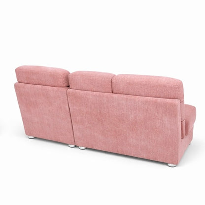 Mid-Century Modular Two-Seater Sofa with Integrated Armchair – Dusty Pink Upholstery (Heals Retailed)