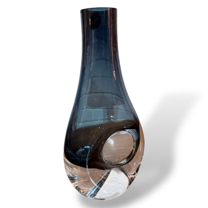 Mid Century Smoky Sklo Art Glass Vase with Circular Cut-Out, c.1970s — view 6