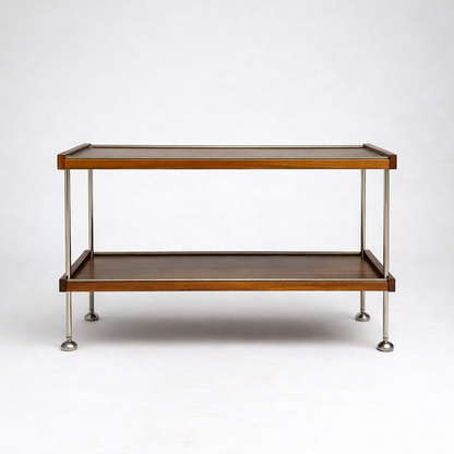 Vintage Teak & Chrome Drinks Cart / Bar Trolley