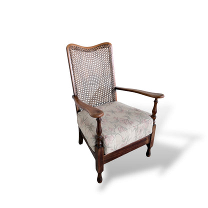 Antique Vintage Colonial Style Wicker Armchair
