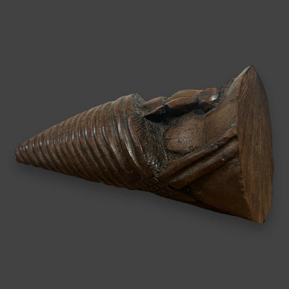 African Hand-Carved Wooden Bust Sculpture with Conical Headdress – Tribal Art — view 6