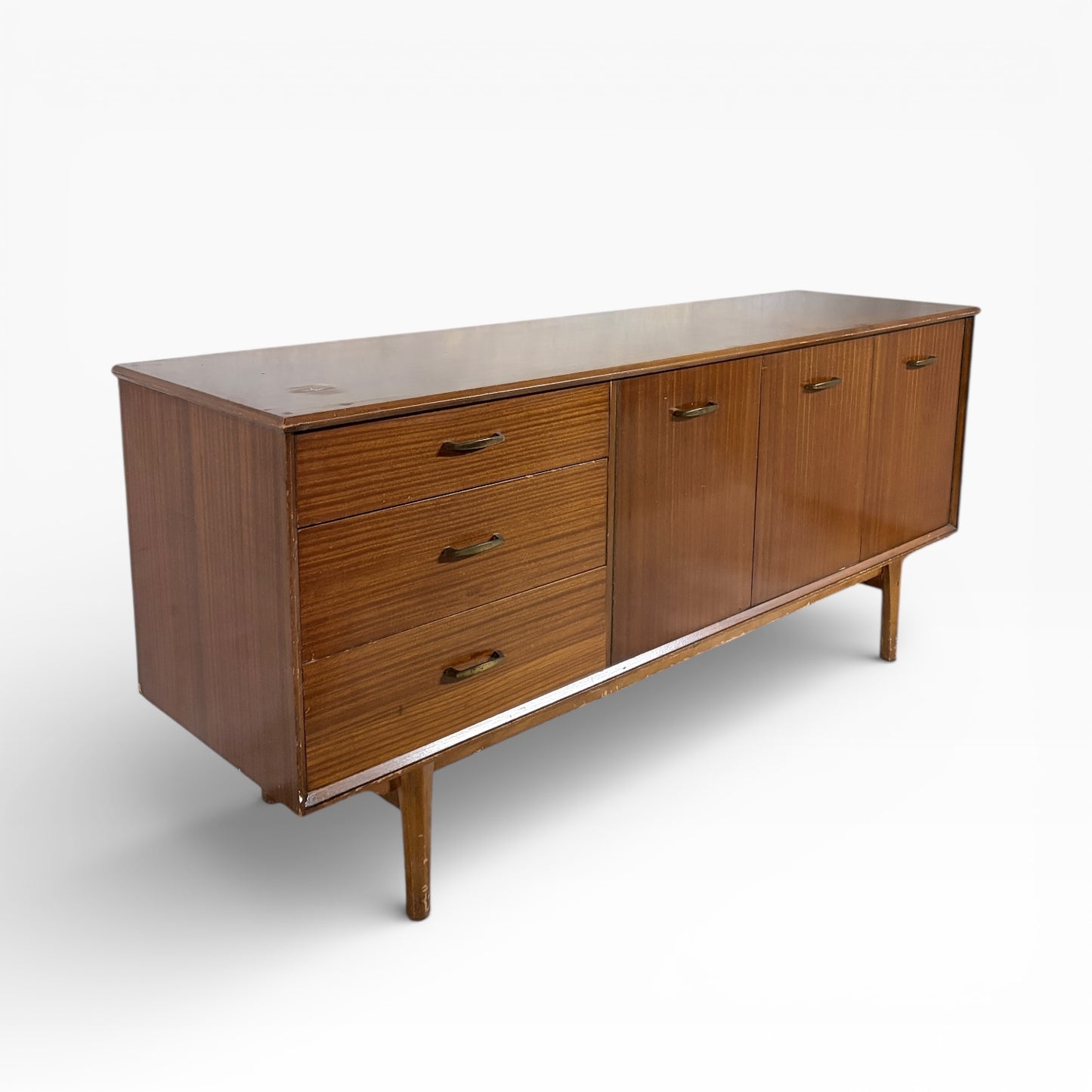 Lebus Mid-Century Walnut Sideboard with Cocktail Cabinet & Storage