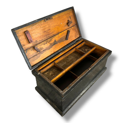Vintage Military Wooden Tool Chest | Old Army Storage Box with Compartments