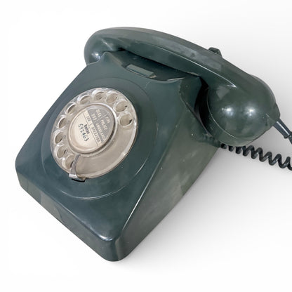 Vintage Rotary Telephone – Blue Bakelite Desk Phone | Mid Century Retro Prop