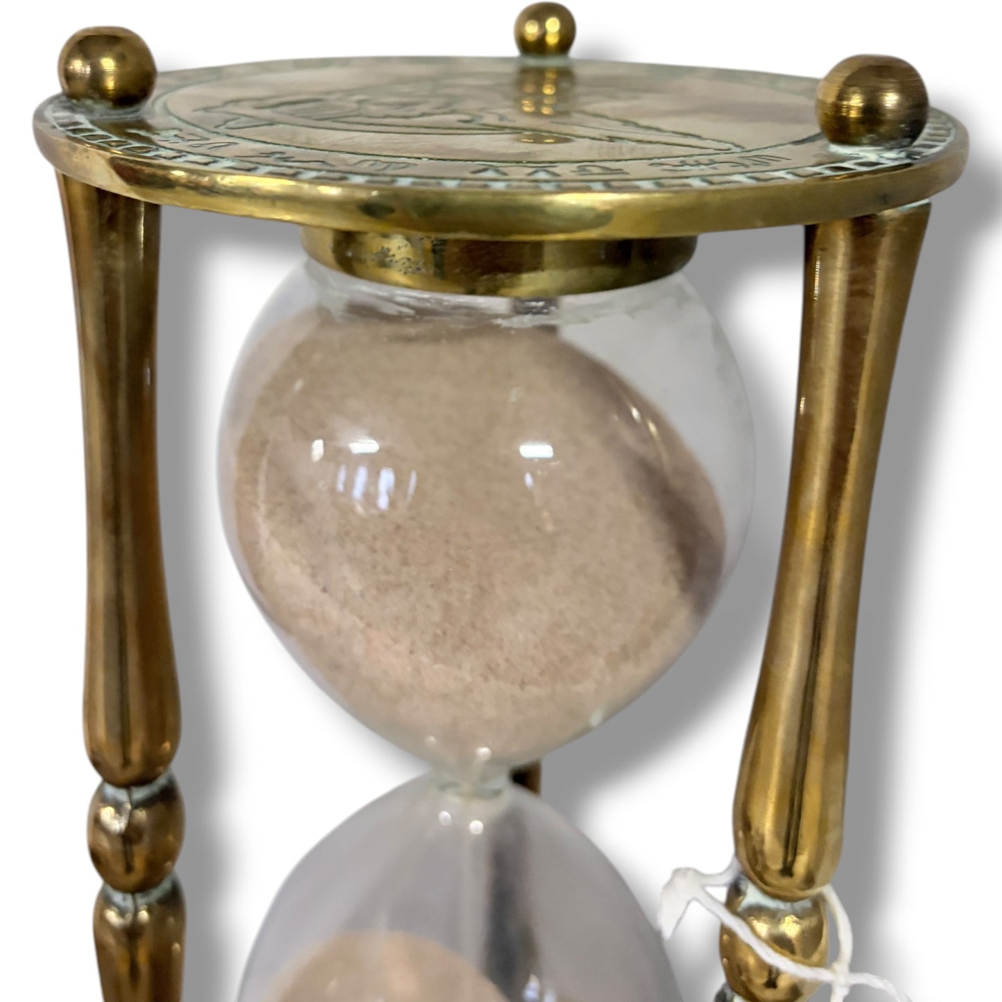 Vintage Brass Hourglass – Solid Father Time Timer with Zodiac & Roman Numerals