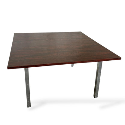 Vintage Coffee Table – Rosewood Top With Chrome Legs | Mid Century Square Low Table