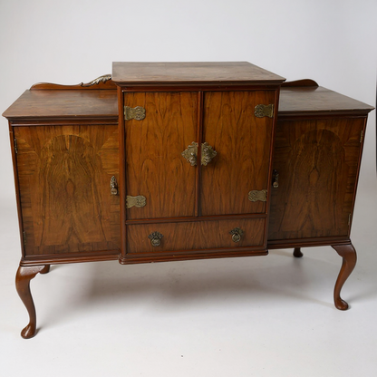 Art Deco Burr Walnut Queen Anne Drinks Cabinet