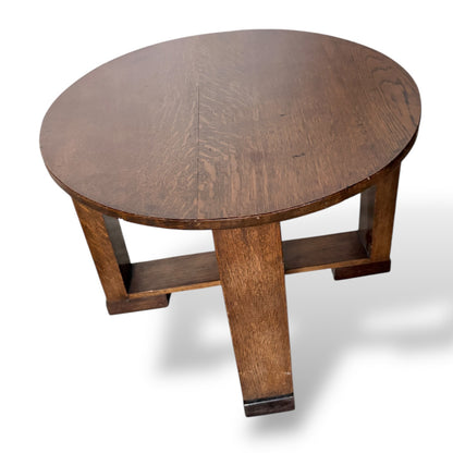 Arts & Crafts Oak Circular Low Table