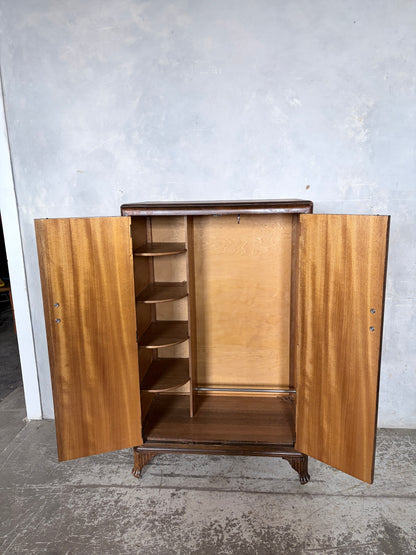 Art Deco Burr Walnut Compact Antique Wardrobe