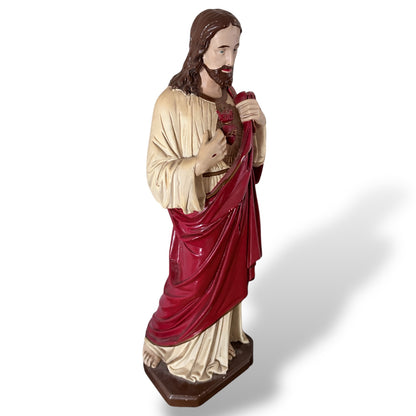 Antique Sacred Heart Jesus Statue – Alabaster