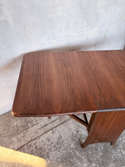 Art Deco Walnut Drop Leaf Dining Table