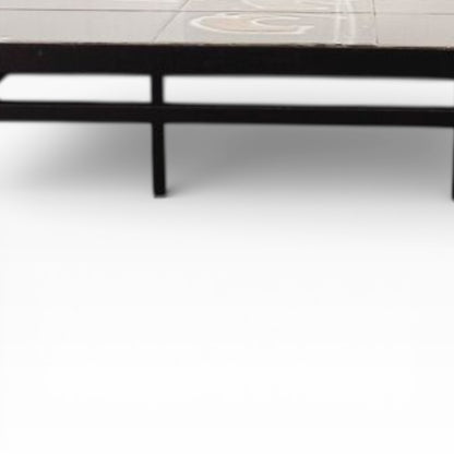 Vallauris Ceramic Coffee Table – Vintage 1970s Mid Century Black Metal Frame