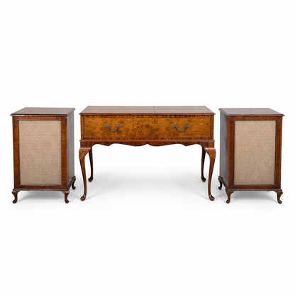 Vintage Dynatron Walnut Radiogram with Matching Stereo Speakers