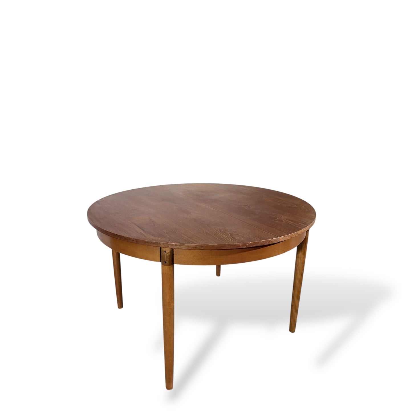 Vintage Danish Round Extending Dining Table – Mid-Century Modern