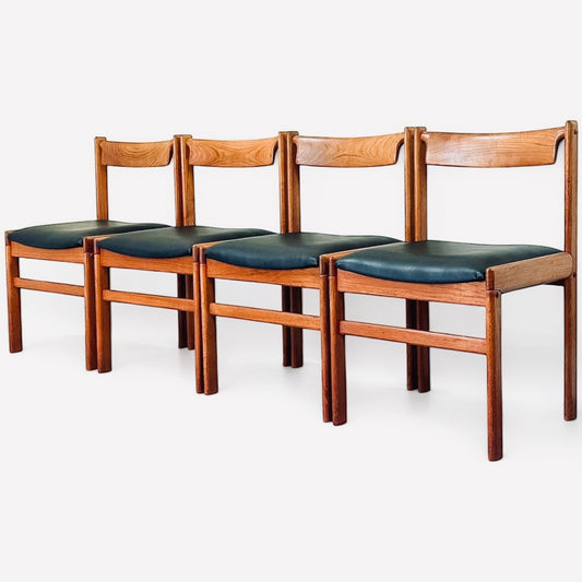 Mid Century Modern Set of 4 Danish Teak Dining Chairs