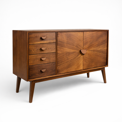 Art Deco Oak Compact Sideboard