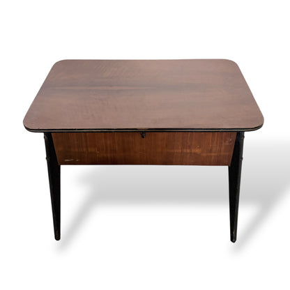 Mid-Century Burr Walnut Atomic Sewing Box