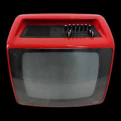 Mid Century Yugoslavian Red Portable Television