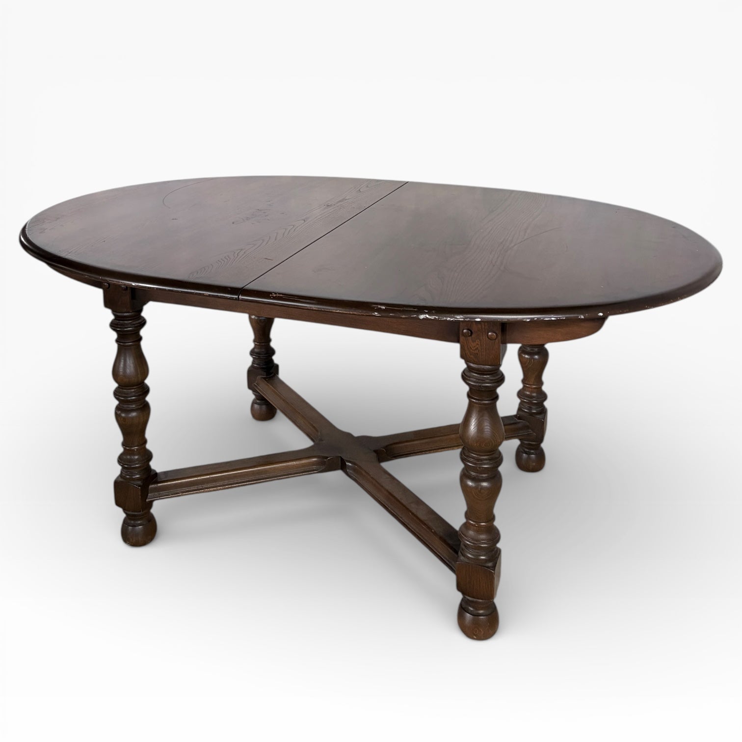 Ercol Dark Elm Oval Extending Dining Table — view 4