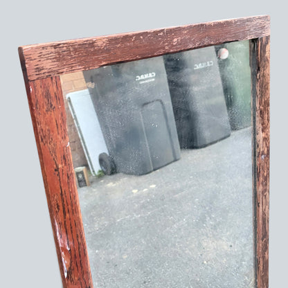 Antique Victorian Carved Oak Wall Mirror | 19th Century Rectangular Mirror