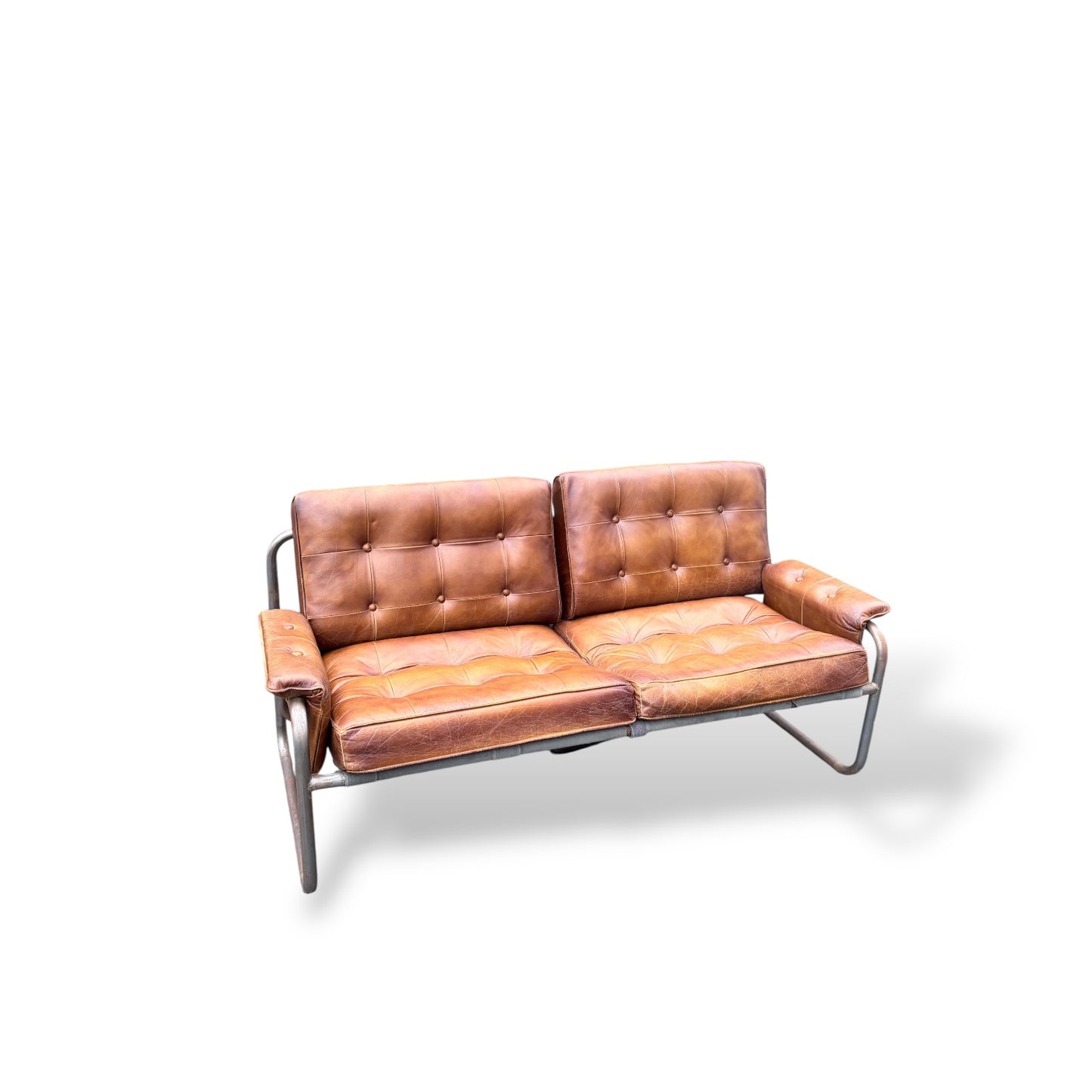 Vintage IKEA “Borkum” Leather Sofa – Pair By Johan Häggström, Sweden, 1970s