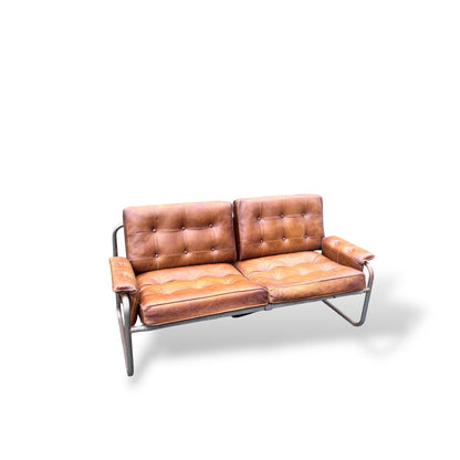 Vintage IKEA “Borkum” Leather Sofa – Pair By Johan Häggström, Sweden, 1970s