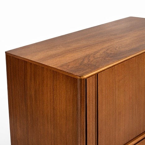 Danish Mid Century Teak Tambour Door Drinks Cabinet / Cocktail Cabinet