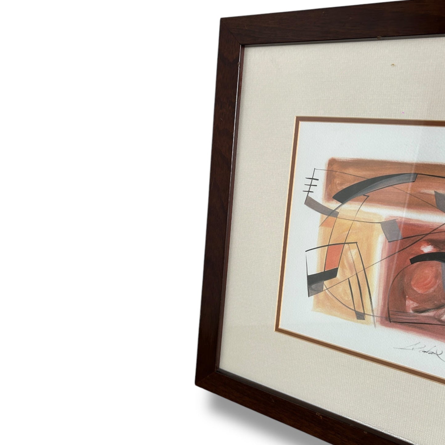 Alfred Gockel Signed Abstract Print – Mid Century Framed Artwork