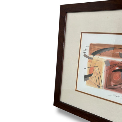 Alfred Gockel Signed Abstract Print – Mid Century Framed Artwork