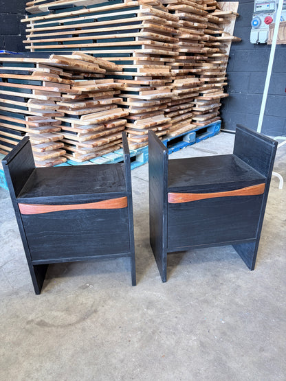 Pair of Compact Vintage Mid Century Bedside Cabinets